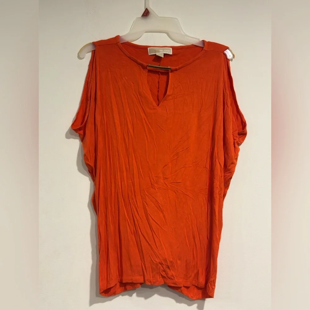 Michael Kors Vibrant Orange Blouse sleeveless top Size XS